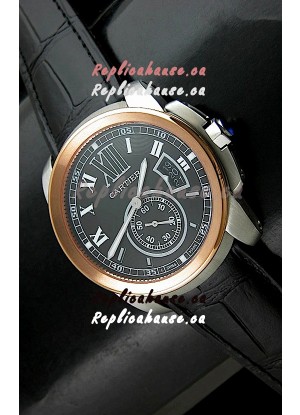 Cartier Calibre de Japanese Replica Watch in Black Dial