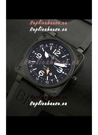 Bell and Ross BR01-93 GMT Japanese Replica Watch in PVD Case