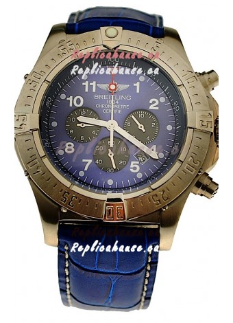 Breitling Chronograph Chronometre Japanese Watch in Blue