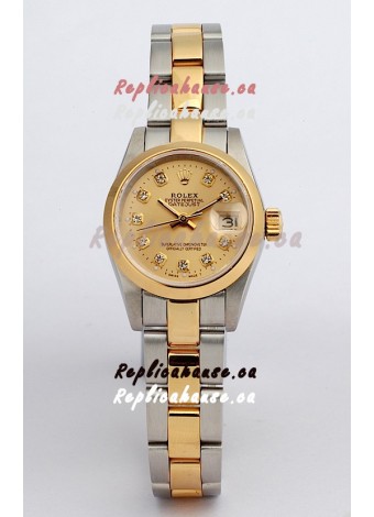 Rolex DateJust Two Tone Lady's Replica Watch