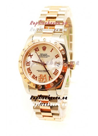 Rolex Datejust Two Tone Rose Gold Swiss Replica Watch - 36MM