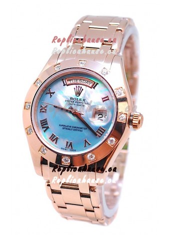 Rolex Day Date Blue Mother of Pearl Swiss Replica Watch