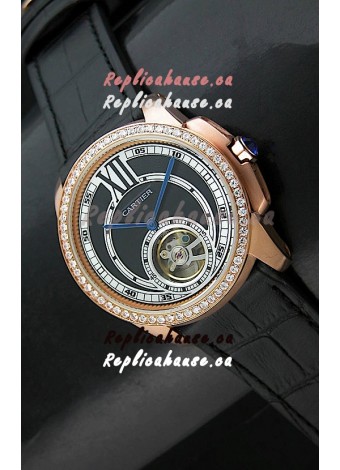 Calibre De Cartier Japanese Watch in Pink Gold Casing