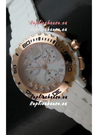 Chopard Happy Sport Swiss Replica Watch in White Strap