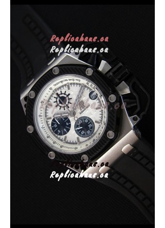 Audemars Piguet Royal Oak Survivor Chronograph Swiss Quartz Watch in White Dial