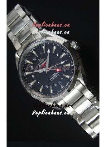 Omega Seamaster COAX GMT Stainless Steel Swiss Watch in Black Dial