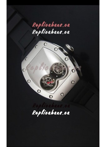 Richard Mille RM053 Tourbillon Pablo Mac Donough Swiss Replica Watch in Titanium Case Black Strap