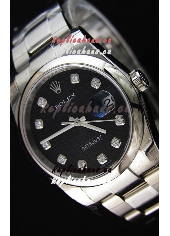 Rolex Datejust 36MM Cal.3135 Movement Swiss Replica Watch in Black Printed Dial