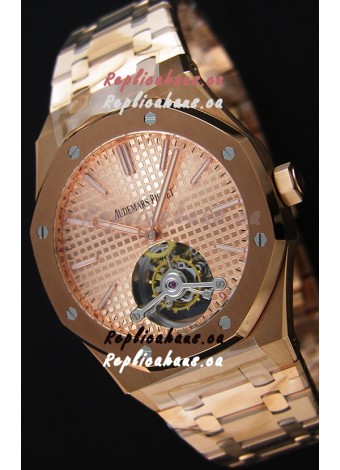 Audemars Piguet Royal Oak Tourbillon 41mm Extra-Thin Pink Gold Dial Watch 