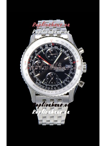 Breitling Navitimer 1 Chronograph 41MM Swiss Watch Black Dial in 904L Steel - Steel Strap