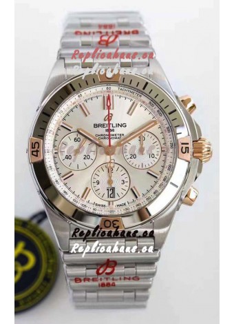 Breitling Chronomat B01 42 Edition Swiss 904L Steel Rose Gold Details with Steel Dial 1:1 Mirror Replica Watch