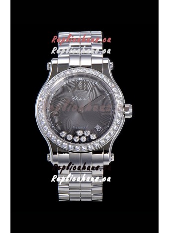 Chopard Happy Sport 1:1 Mirror Swiss Automatic Replica Watch 36MM in 904L Steel Casing Grey Dial