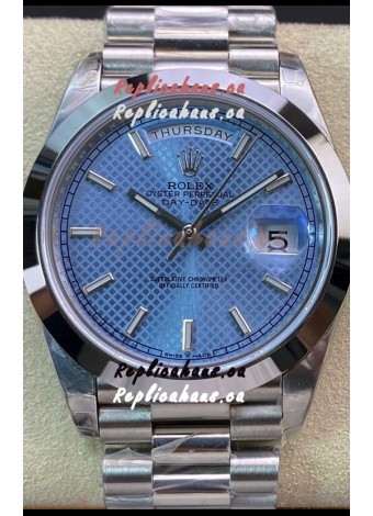 Rolex Day Date Presidential M228206-0004 904L Steel 40MM - Light Blue Dial 1:1 Mirror Quality Watch