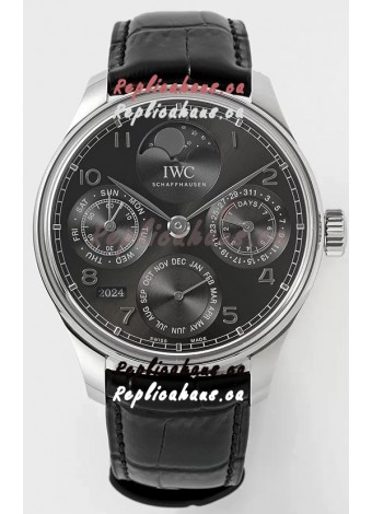IWC Portuguese Perpetual Calendar 904L Steel Swiss Replica Watch REF. IW503301