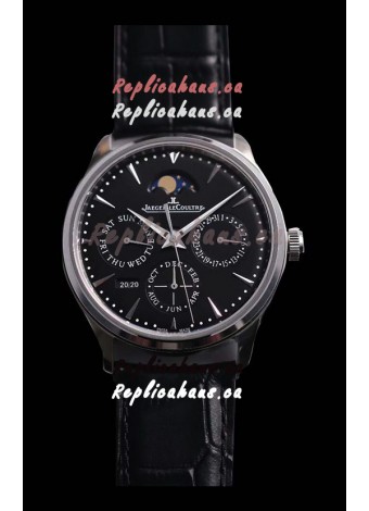 Jaeger LeCoultre Master Ultra Thin Perpetual Swiss Replica Watch in Black Dial 