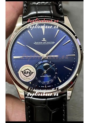 Jaeger LeCoultre Master Ultra Thin Moon Blue Dial 904L Steel 1:1 Mirror Replica Watch