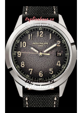 Patek Philippe Calatrava 5226G-001 904L Steel 1:1 Mirror Replica Watch Hybrid Leather/Canvas Strap