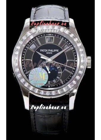 Patek Philippe 5205-001 Complications MoonPhase Dark Grey Dial 1:1 Mirror Swiss Replica Watch