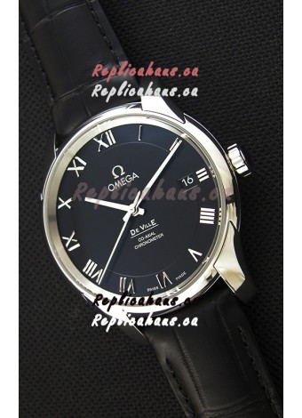 Omega De-Ville Annual Calendar Co-Axial Swiss Replica Watch 1:1 Mirror Edition in Black Dial