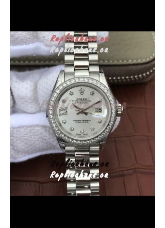 Rolex Datejust Ladies 28MM Cal.3135 Movement Swiss Replica in Grey Dial - 904L Steel Casing
