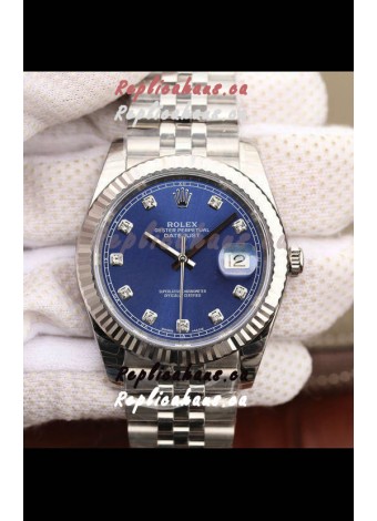 Rolex Datejust 41MM Cal.3135 Movement Swiss Replica Watch in 904L Steel / Blue Dial