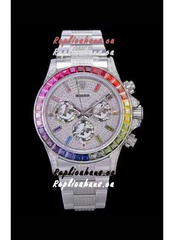 Rolex Daytona ICED OUT 904L Steel Casing Watch Original Cal.4130 Movement - 1:1 Mirror Replica
