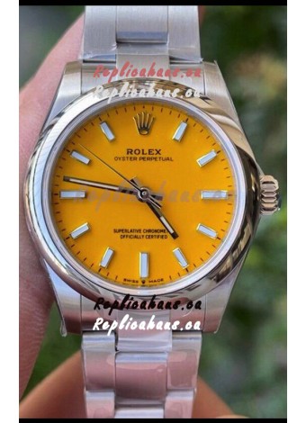 Rolex Oyster Perpetual REF#277200 31MM Swiss Movement Swiss Replica Yellow Dial 904L Steel 1:1 Mirror Replica Watch