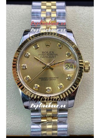 Rolex Datejust 278273 31MM Swiss Replica in 904L Steel in Gold Dial - 1:1 Mirror Replica