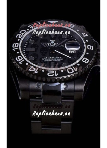 Rolex GMT Swiss "Titan Revenge" All Black Swiss Replica Watch Swiss ETA 3186 Movement 