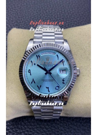 Rolex Day Date Presidential 904L Steel 36MM - Ice Blue Arabic Numerals 1:1 Mirror Quality Watch