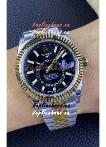 Rolex Sky-Dweller REF# M336933 Black Dial Watch in Yellow Gold 904L Steel Case 1:1 Mirror Replica