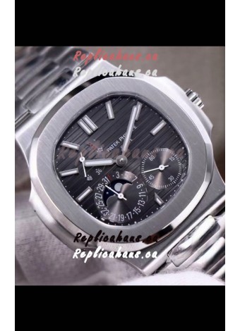 Patek Philippe Nautilus 5712/1A 1:1 Quality Swiss Replica Watch in Grey Dial Steel Strap