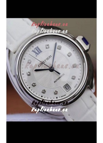 Cle De Cartier Automatic Swiss Replica Watch in Steel Casing - 35MM