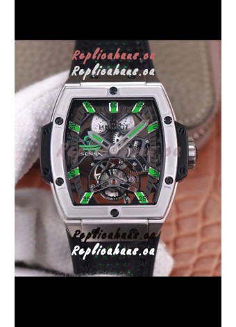 Hublot Masterpiece MP Senna Edition Genuine Tourbillon Swiss Replica Watch in Titanium Casing