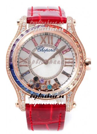 Chopard Happy Sport Swiss Automatic Replica Watch - Rose Gold Casing - 36MM Wide 