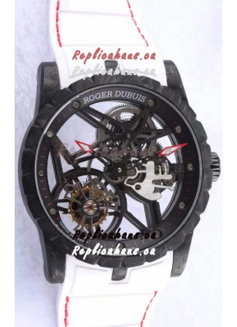 Roger Dubuis Excalibur Spider Flying Tourbillon Skeleton Carbon Casing 1:1 Mirror Swiss Watch