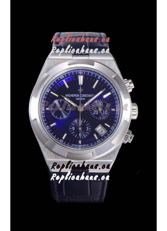 Vacheron Constantin Overseas Chronograph Blue Dial Swiss Replica Watch - Leather Strap