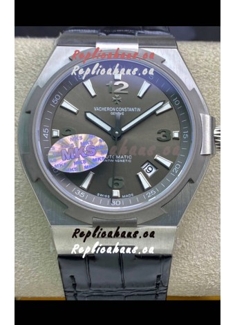 Vacheron Constantin Overseas 1:1 Mirror Swiss Replica Watch in Grey Dial - Leather Strap
