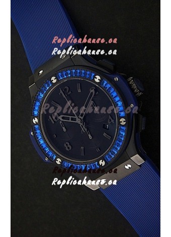 Hublot Big Bang Limited Edition All Black in Blue Dial