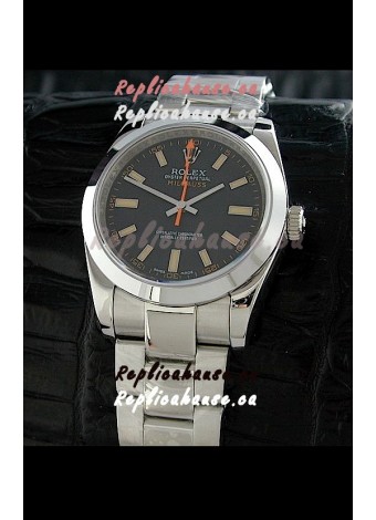 Rolex Oyster Perpetual Milgauss Japanese Replica Watch in Black Dial