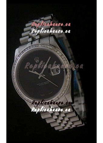 Rolex Datejust Japanese Replica Watch in Full Black Dial