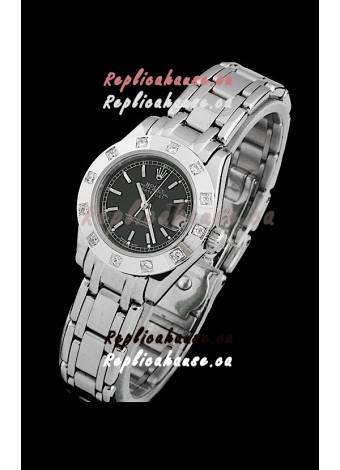 Rolex Datejust Ladies Japanese Replica Ladies Watch in Black Dial