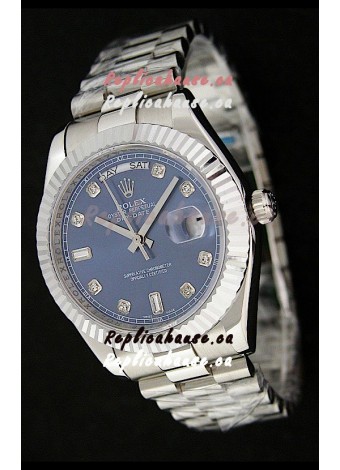 Rolex Oyster Perpetual Day Date Swiss Replica Watch in Dark Blue Dial