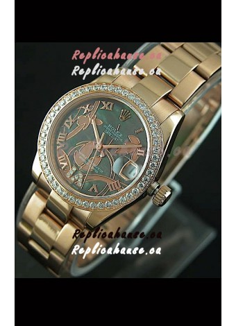 Rolex Oyster Perpetual Date Just Lady Swiss Rose Gold Watch