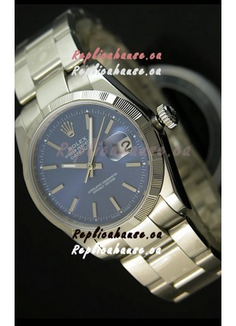 Rolex Replica Datejust Swiss Watch in Blue Dial with Stick Markers