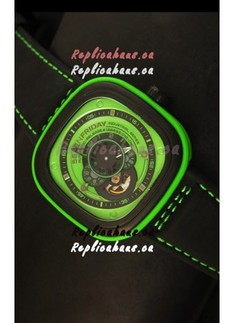SevenFriday P-32 Black and Green with Original Miyota 82S7 Movement - 1:1 Mirror Quality