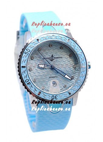 Ulysse Nardin Lady Diver Starry Night Replica Watch in Blue Dial