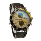 IWC Aquatimer Chronograph Japanese Replica PVD Watch in Black/Yellow Bezel