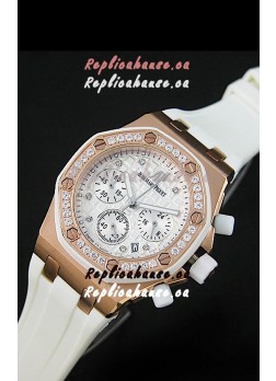 Audemars Piguet Royal Oak Offshore Lady Alinghi Swiss Watch in White Checkered Dial