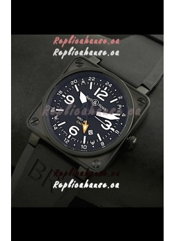 Bell and Ross BR01-93 GMT Japanese Replica Watch in PVD Case